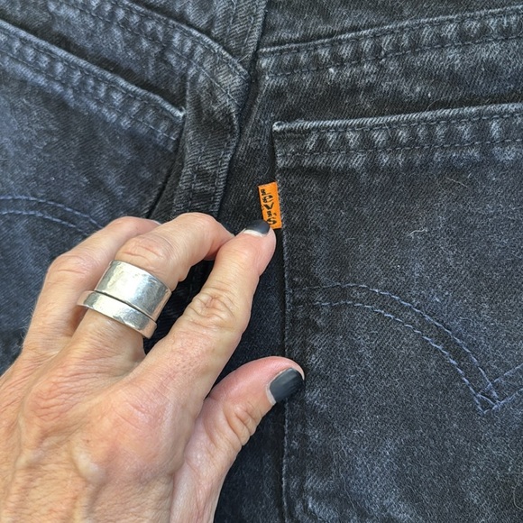 Rare Vintage orange tab 1990’s black Levi's 15951 relaxed fit tapered leg size 6 - Picture 5 of 12